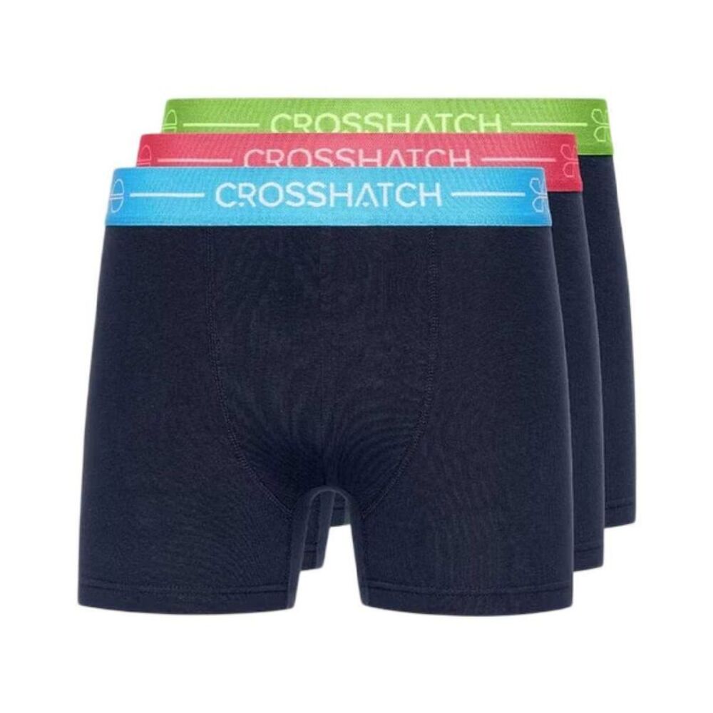 Crosshatch Mens Astral Logo Boxer Briefs (Pack of 3) / Navy